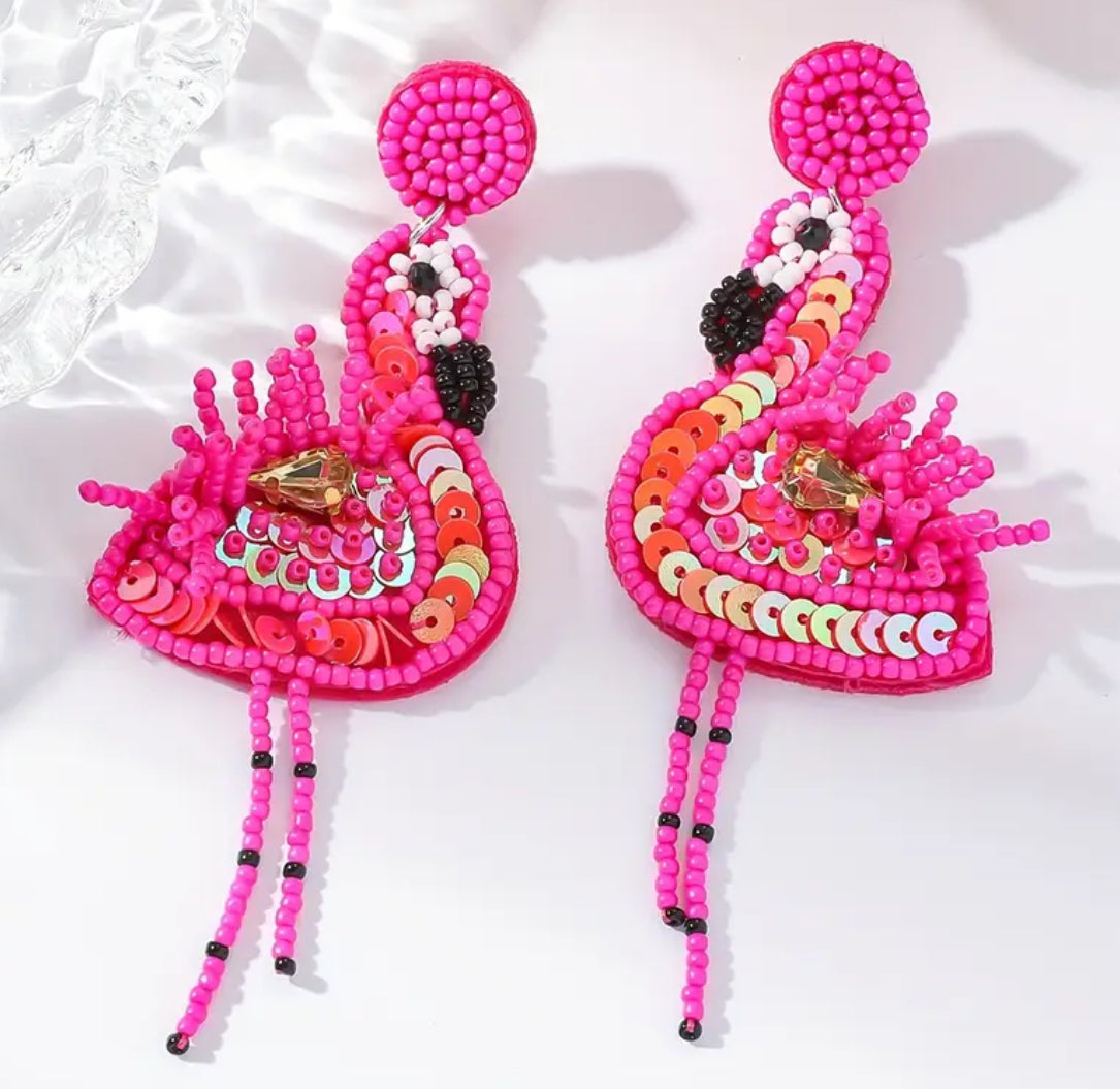 Flamingo earrings