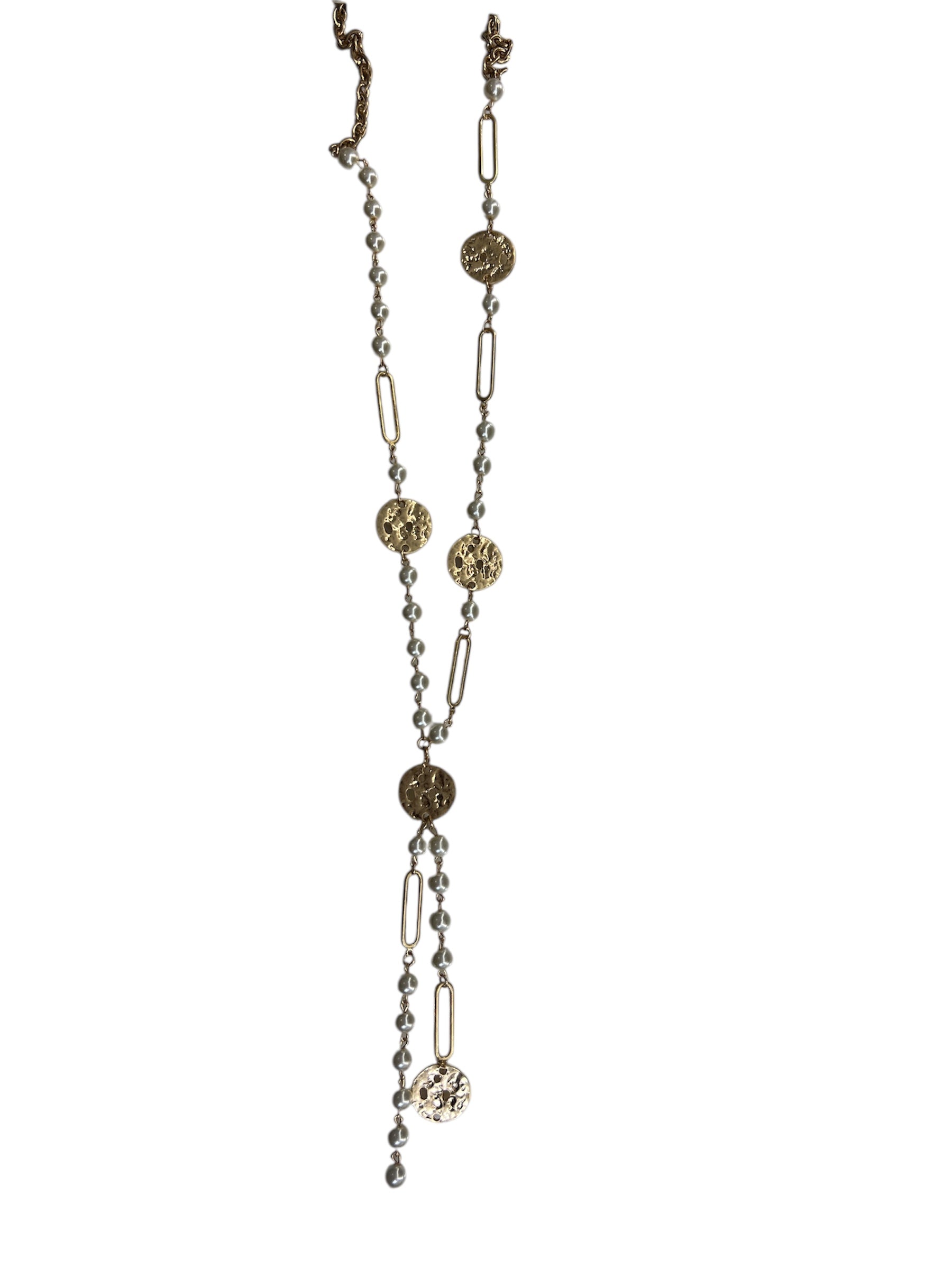 LuxeGold pearl long necklace