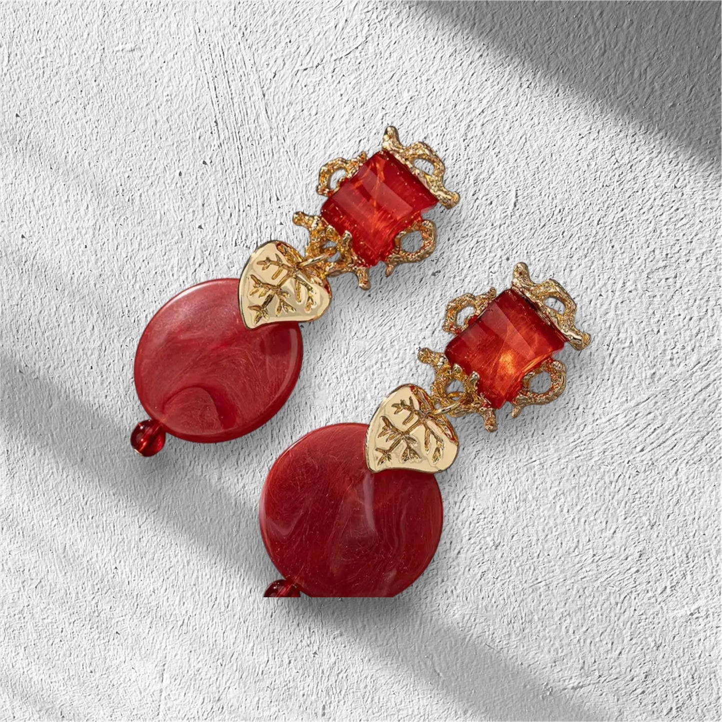 Miami sun crystal Gold heart earrings