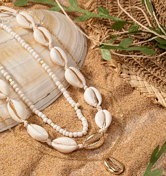 Sea shell layered necklace