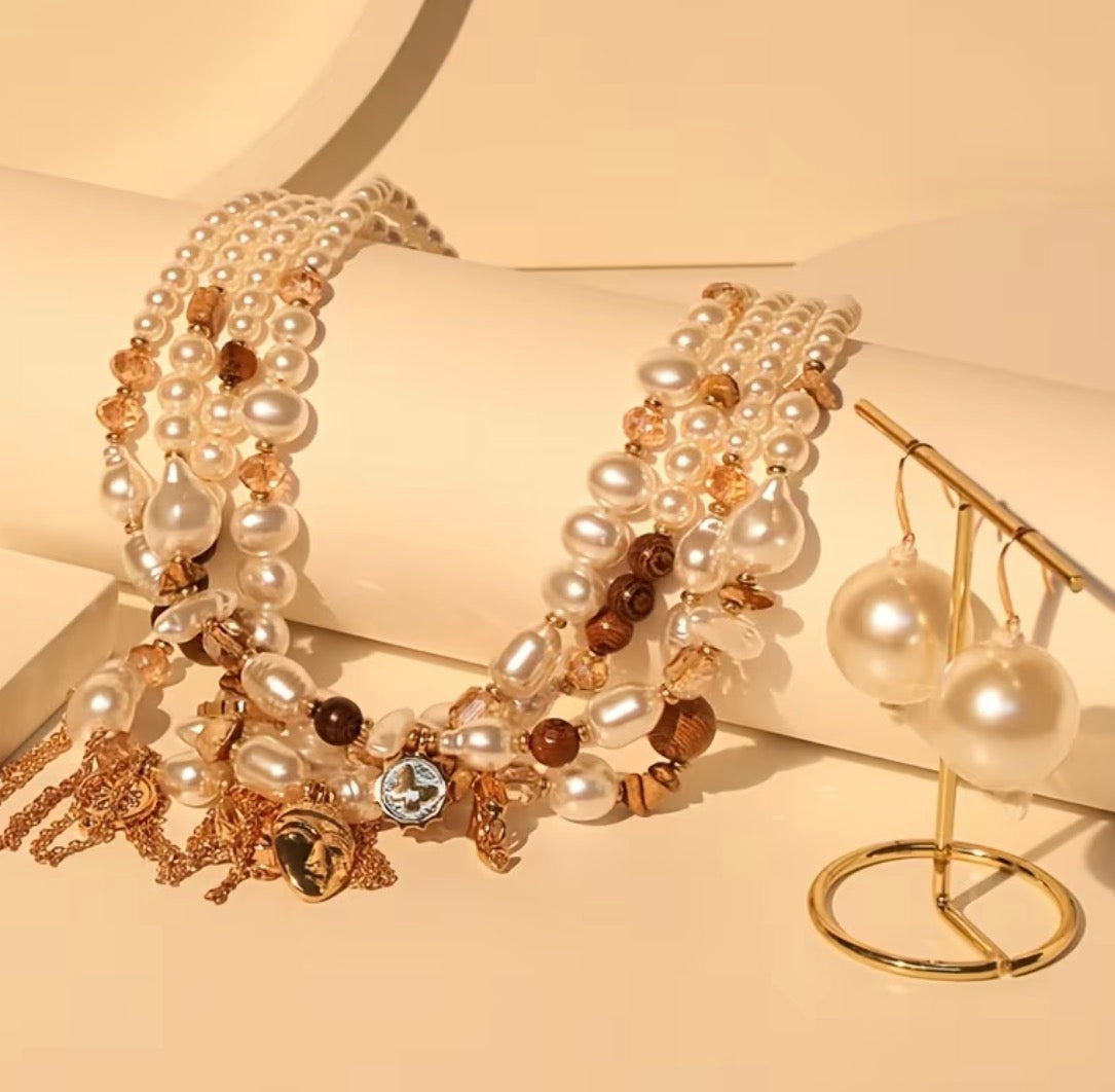 Boho vintage 2 piece Necklace & Earrings