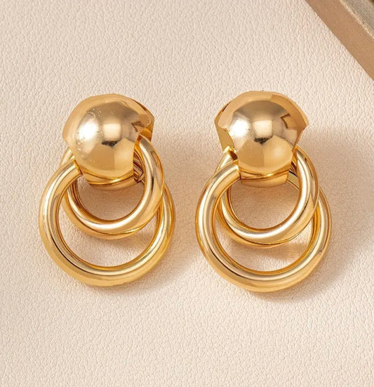 Small double hoop elegant earrings