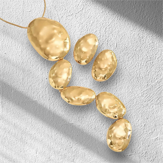 Chunky Gold droplet necklace and earrings