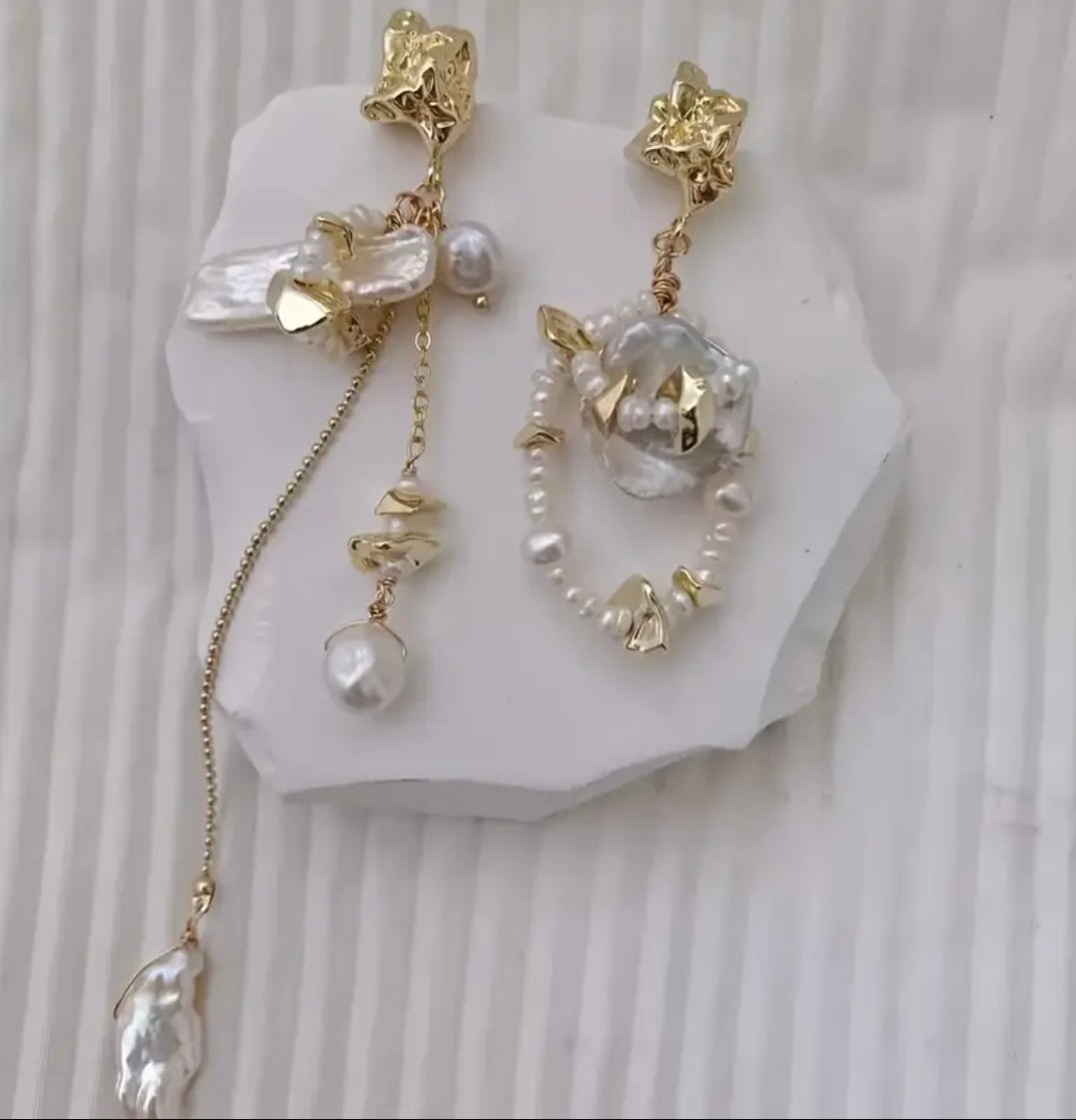 Miami mix up asymmetric Damante earrings