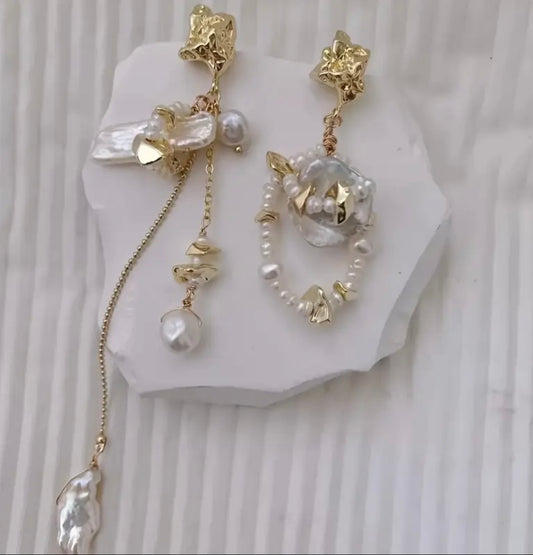 Miami mix up asymmetric Damante earrings