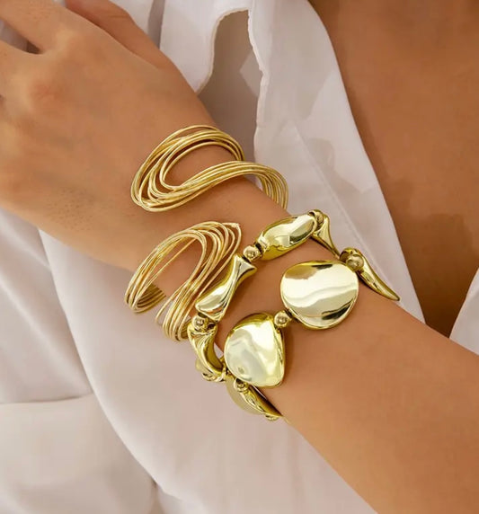 3 piece gold Chucky bangle set