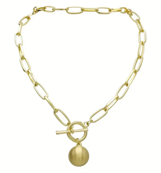 Ellie chain lock ball necklace