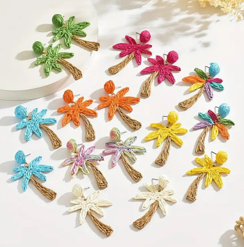 Boho Palm tree earrings