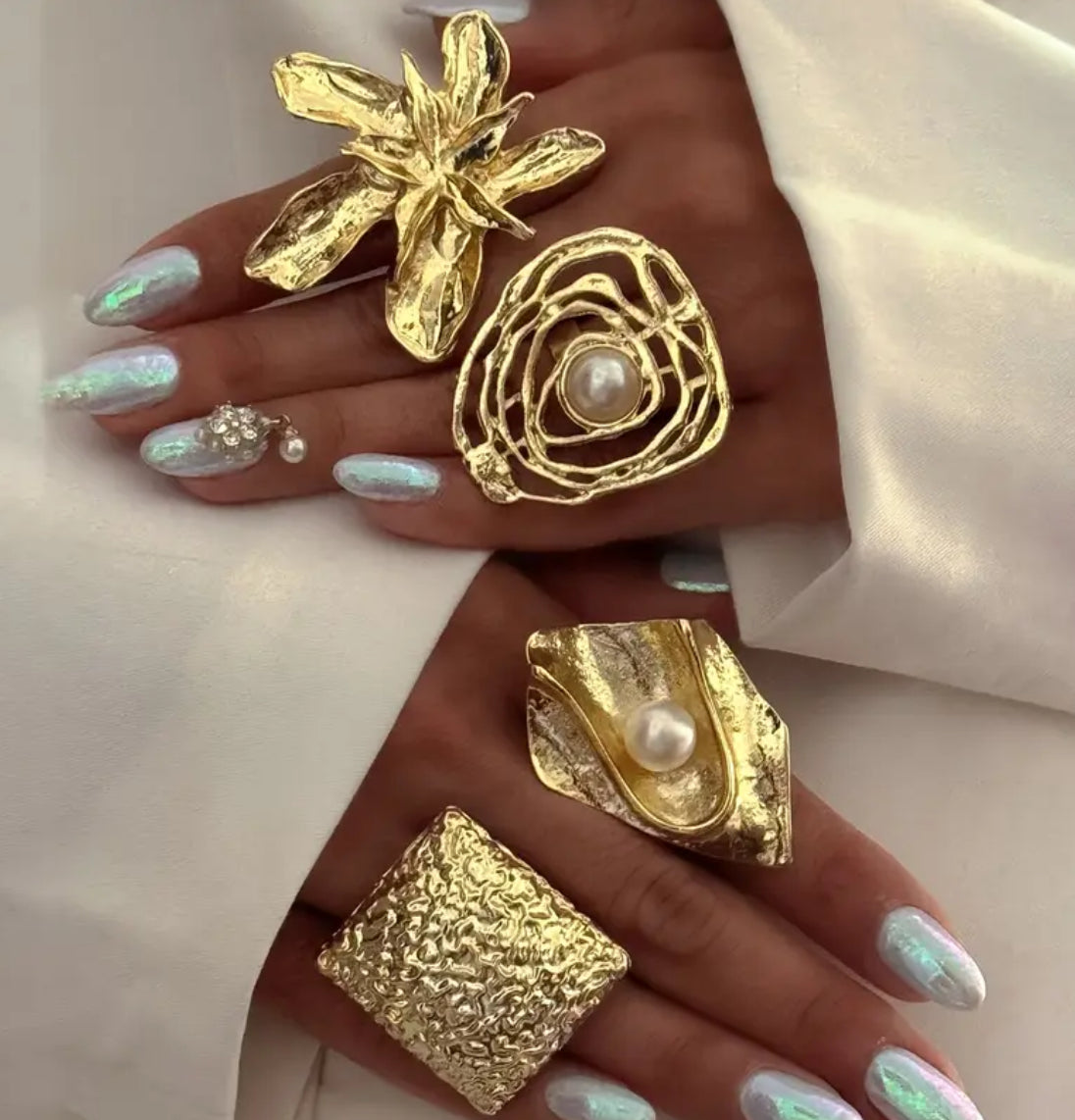 Gold oversized rings