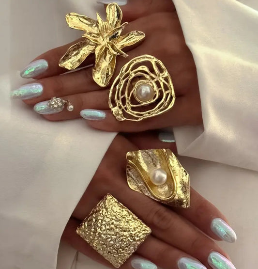 Gold oversized rings