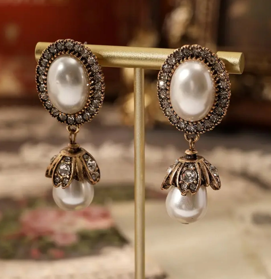 Old English money earrings