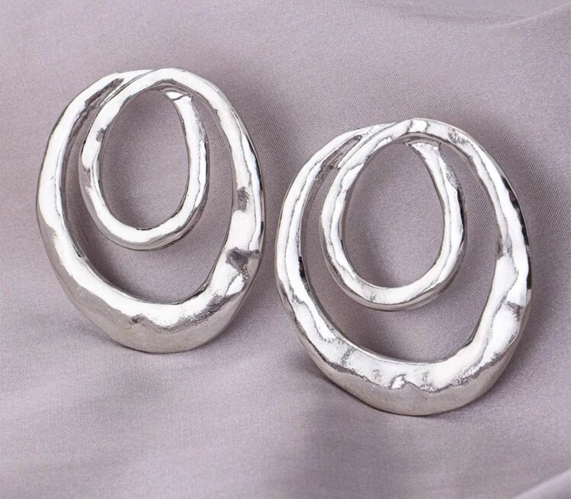 Silver spiral earrings