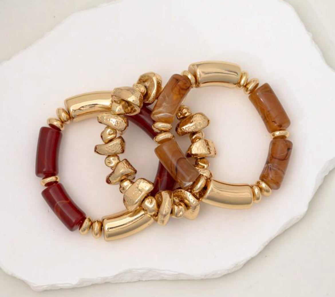 3piece brown/gold bracelet set