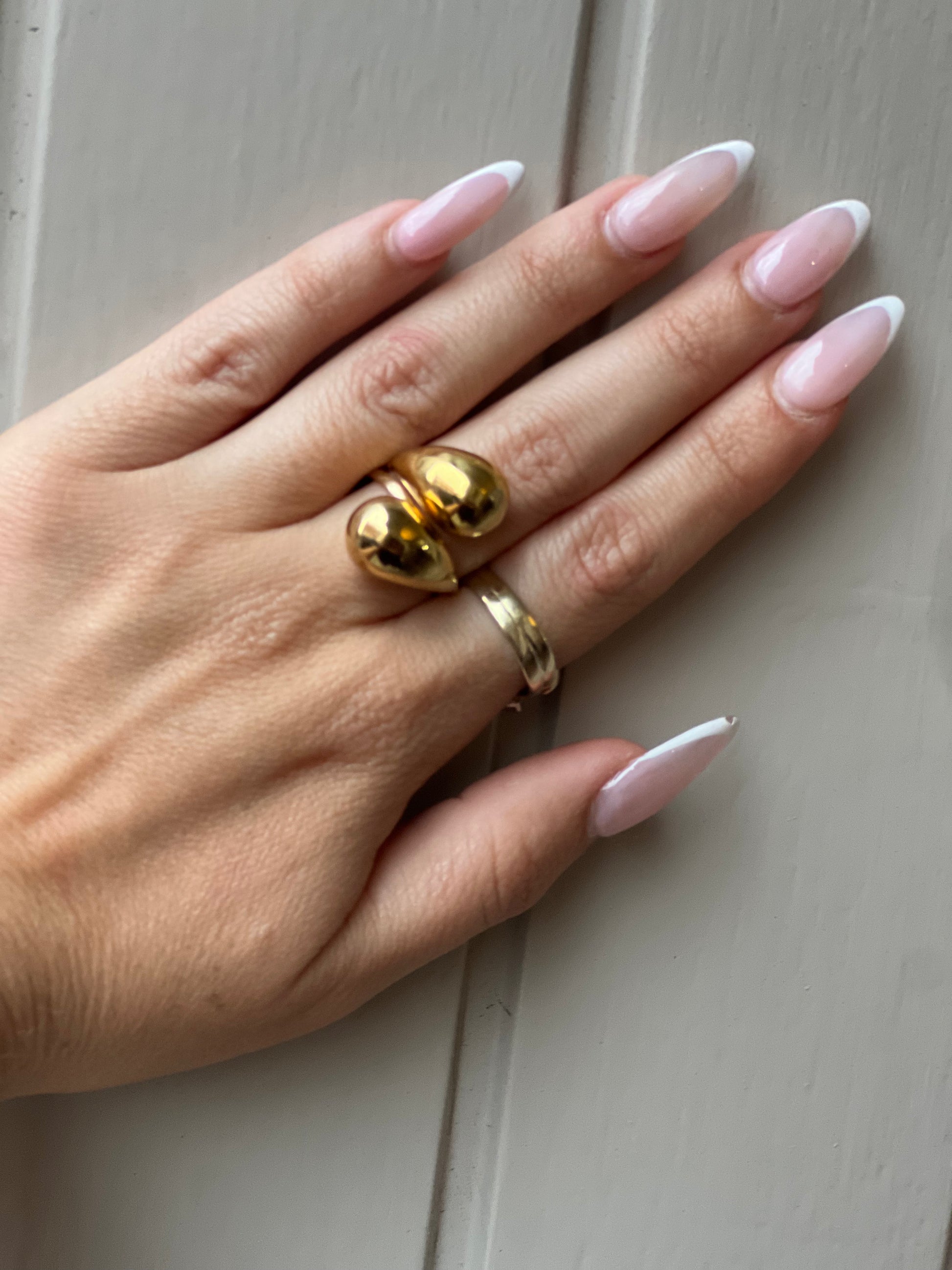Gold droplet ring