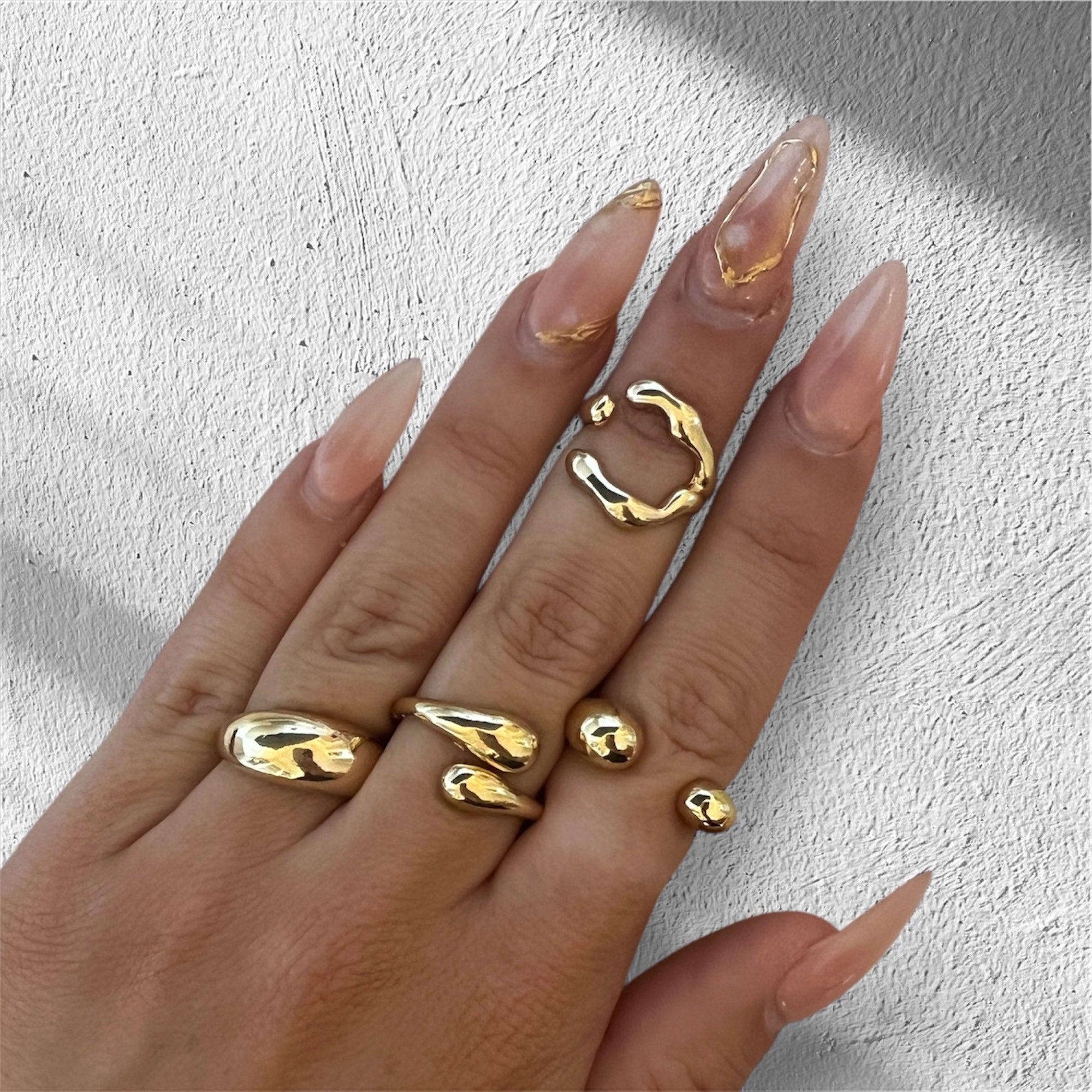 Gold mix adjustable ring