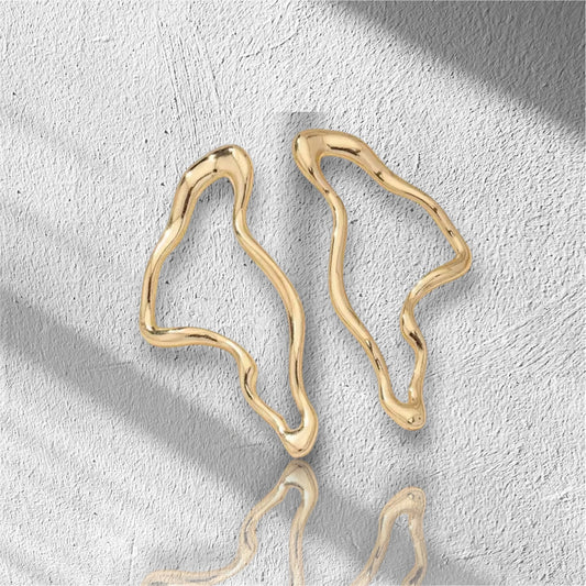 Elegant abstract Gold earrings